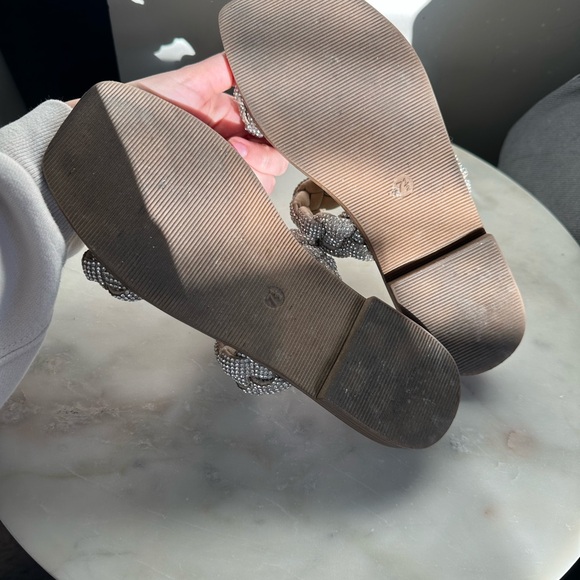 Sincerely Jules Silver and Brown Braided Sandals - Picture 4 of 4